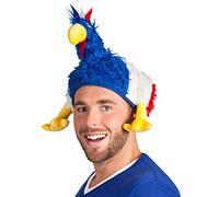 Boland 62021 - Sombrero pollo tricolor, azul-blanco-rojo, abanico, tocado, Francia, accesorios de carnaval, fiesta temática, fiesta de lema