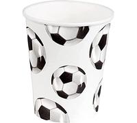 Boland 62521 - Juego de 10 tazas de fiesta de fútbol, 210 ml, ecológicas, 100% papel, cumpleaños