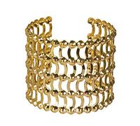 Boland-Armreif 64421 Grace Dorada Ajustable para Mujer 5 Filas Pulsera Cadena de Moda Joya Carnaval Noche Fiesta Temática, color, talla única