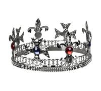 Boland-Krone 64555 Corona Royal King Plata para Adultos Tocado para Rey, Majestad, Duque, Carnaval Fiesta temática, Halloween, color, talla única
