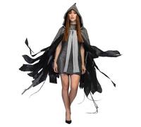 Boland 71008 - Capa con Flecos sombríos para Adultos, Capa con Capucha, Disfraz, Carnaval, Halloween, Fiesta temática, Halloween