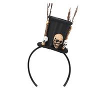 Boland 72278 - Diadema con minisombrero y calavera, Mami Wata, curador, accesorio para la cabeza, Halloween, carnaval, fiesta temática, 72278