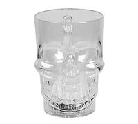 Boland 72337 - Taza LED con forma de calavera, capacidad de 400 ml, luz LED, incluye pilas, vaso de plástico brillante con calavera, Halloween, carnaval, fiesta temática
