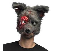 Boland 72347 - Máscara de animal «Hombre lobo ensangrentado» de felpa para adultos, media máscara realista para Halloween, Carnaval y fiestas temáticas