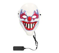 Boland 72359 - Máscara de payaso LED con 3 modos de luz, máscara de payaso terror con luz para disfraces, Halloween, carnaval y fiestas temáticas