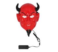 Boland - 72385 - Máscara LED diablo con luz, máscara facial para disfraces, Halloween y carnaval, demonio, asesino