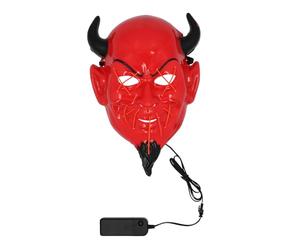 Boland - 72385 - Máscara LED diablo con luz, máscara facial para disfraces, Halloween y carnaval, demonio, asesino