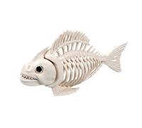 Boland 72400 - Esqueleto de pez, tamaño 24 cm, boca móvil, plástico para decoración de Halloween, carnaval o fiesta temática
