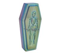 Boland 73059 - Caja con Tapa para decoración de Halloween, Caja ataúd de plástico, decoración Esqueleto