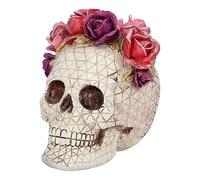 Boland 73089 - Decoración de Calavera con Rosas, Corona de Calavera con Flores, Decoración de Mesa para Halloween y Carnaval, Dia de los Muertos