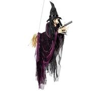 Boland 73091 - Bruja voladora, 65 cm, decoración colgante para Halloween, decoración de fiesta, decoración de terror para carnaval y fiesta temática