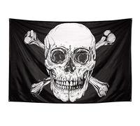Boland 74110 - Bandera Pirata, tamaño 200 x 330 cm, poliéster, Calavera, Bandera, decoración de Pared, decoración Colgante, cumpleaños Infantil, Fiesta temática, Carnaval, Halloween
