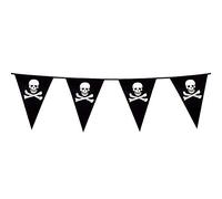 Boland 74160 - Banderines Pirata de 4 m, Longitud de 4 m, corsario, Calavera, decoración Colgante, Guirnalda, cumpleaños, decoración de Fiesta, vajilla temática, Carnaval
