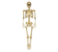 Boland 74546 - Decoración de esqueleto colgante de 160 cm, huesos dorados, decoración de Halloween para fiestas temáticas y eventos de terror