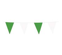 Boland 74728 - Guirnalda de banderines Verde y Blanco, 1 Unidad, Guirnalda de plástico, decoración Colgante, Carnaval, Fiesta temática, cumpleaños, guardería, Discoteca, 10 Metros