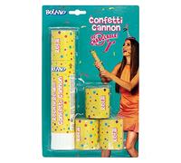 Boland 75102 - Cañón de confeti multicolor en juego con 3 recargas, 21 cm, de papel, fiesta popper, cumpleaños, carnaval, fiesta temática, em, etc