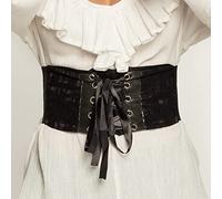 Boland 81033 - Corsé pirata, negro, talla M/L, elástico, cinturón ancho para mujer, ramillete elástico, rockerina, disfraz, carnaval, fiesta temática