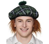 Boland 81227 - Boina Mister Tartan, gorra con pelo, estampado de cuadros, disfraz de tartán, accesorio, carnaval, fiesta temática