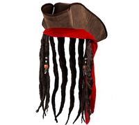 Boland 81938 - Sombrero Pirata Dirty Jack con pelo sintético para fiesta temática, sombrero bucanero, accesorios para disfraces de carnaval.
