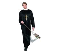 Boland 83815 - Disfraz de cura para adulto, talla M-L, toga con cuello, cura, santo, conjunto de disfraz, carnaval, fiesta temática