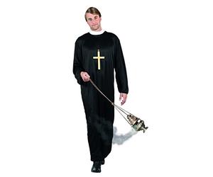 Boland 83815 - Disfraz de cura para adulto, talla M-L, toga con cuello, cura, santo, conjunto de disfraz, carnaval, fiesta temática