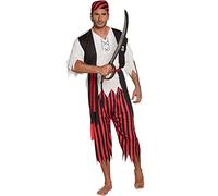 Boland 83845 - Disfraz de Pirata, talla M/L, conjunto de pañuelo, camisa con chaleco, cinturón y pantalón, para hombre, carnaval, fiesta temática