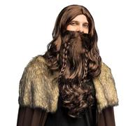 Boland 85104 - Peluca Viking Warrior con Barba, peinado vikingo de pelo sintético para carnaval y cosplay, accesorio para disfraces de carnaval