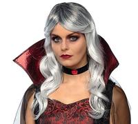 Boland 85610 - Peluca Vampiro Dama, gris, pelo largo sintético, accesorios para disfraces, disfraz de vampiro, carnaval, halloween