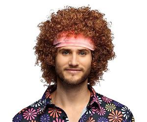 Boland 85715 - Peluca Hippie-Groove con diadema, pelo corto sintético con rizos, accesorios para disfraces, carnaval, fiesta de lema