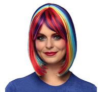 Boland 85718 - Peluca de colores Unity, longbob de pelo sintético para CSD y festival, accesorios para disfraces, carnaval, fiesta lema