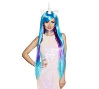 Boland 85817 Peluca de unicornio con cuerno para mujer, talla única