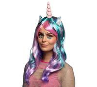 Boland 85818 - Peluca Unicornio Daydream, con orejas y cuerno, pelo largo y liso, carnaval, halloween, fiesta de disfraces, teatro