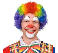Boland 85926 - Peluca de payaso rizado, multicolor y colorido, pelo sintético pa