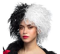 Boland 86035 - Peluca para adultos, negro y blanco para mujer, peluca para Halloween o carnaval, peluca de pelo corto para mujer, accesorios para disfraces