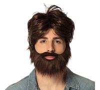 Boland 86312 - Peluca Dude con barba, marrón, peinado de pelo sintético, despedida de soltero, amigos, hombre cool, carnaval, halloween, fiesta temática