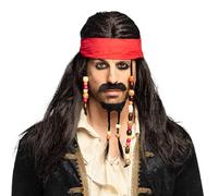 Boland Peluca Pirata Tobías 86343 – con pañuelo, barba y bigote, perlas, pelo artificial