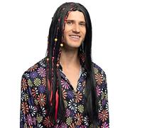 Boland- Flower power - Peluca para adulto, Color negro, talla única (86368)
