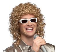 Boland 86404 - Peluca cantante adulto con gafas, pelo sintético rizado, peinado, gafas de fiesta, estrella de rock, disfraz, carnaval, fiesta temática