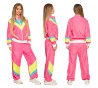 Boland 88532 años 80 con bolsillos, chaqueta y pantalones, traje de camping, chándal para despedida de soltero, estilo retro, deportista, disfraz de grupo, fiesta temática, carnaval, multicolor, large