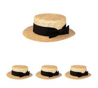 Boland 90994 - Sombrero Condoliero, Sombrero de paja, Venecia, Góndola, Gorro, Disfraz, Carnaval, Fiesta temática (Paquete de 4)