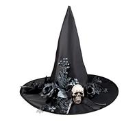 Boland 96993 - Sombrero de bruja Skulla, sombrero de bruja para disfraces de carnaval, accesorio para magos y hechiceros, accesorio para disfraces de carnaval, disfraz de cuento de hadas