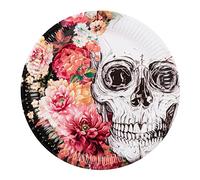 Boland 97086 Day of the Dead - Platos de fiesta (10 unidades, 23 cm, ecológicos, 100% papel, para cumpleaños, fiestas temáticas)