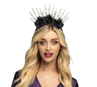 Boland 97098 - Diadema de Halloween para disfraz o fiesta temática, diadema con flores y huesos, disfraz de Halloween