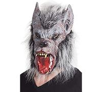 Boland 97515 Máscara Lupo Mannaro Werewolf de látex con pelo, gris, talla única