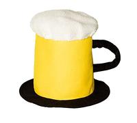 Boland 98996 - Sombrero jarra de cerveza, sombrero de peluche, sombrero de cerveza con asa, fiesta popular, disfraz, carnaval, fiesta temática, JGA (Paquete de 2)