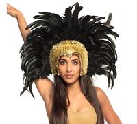Boland - Accesorio para el Pelo de Bailarina Go-Go, con Plumas Negras, Tocado elaborado, Samba, Danza del Vientre, Disfraz, Carnaval, Fiesta de Disfraces