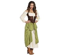 Boland- Village Wench Disfraz de Adulto, Liso, Color marrón/Verde/Blanco, 36-38 (83781)