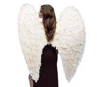 Boland 52803 - Alas de pluma de ángel blancas, 120 x 120 cm, Ángel, decoración, Navidad, San Valentín, carnaval, fiesta de disfraces, Halloween, fiesta temática, disfraz, teatro, accesorio, disfraz