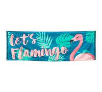 Boland B.V. Let's Flamingo Flamenco Tropic - Banner de Tela (74 x 220 cm)