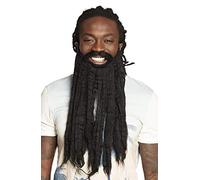 Boland Barba Rasta-Man 01849, Longitud Aprox. 45 cm, Negro, Hawaiano, Reggae, Carnaval, Fiesta temática